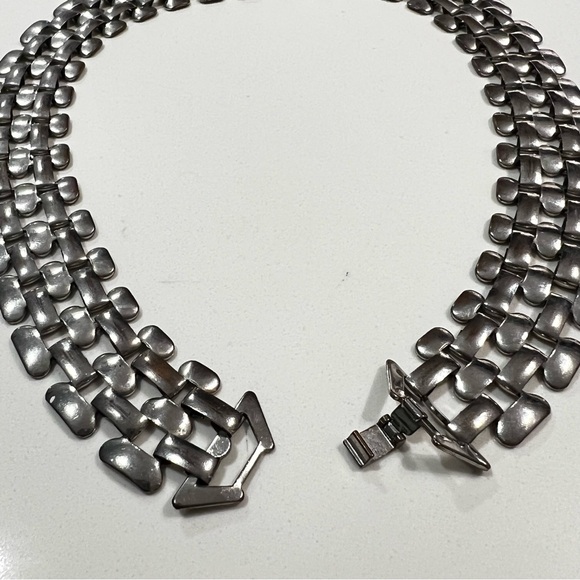 Panther Link / 5 Row Brick Link Chain Collar Necklace 17.5” - Picture 16 of 16